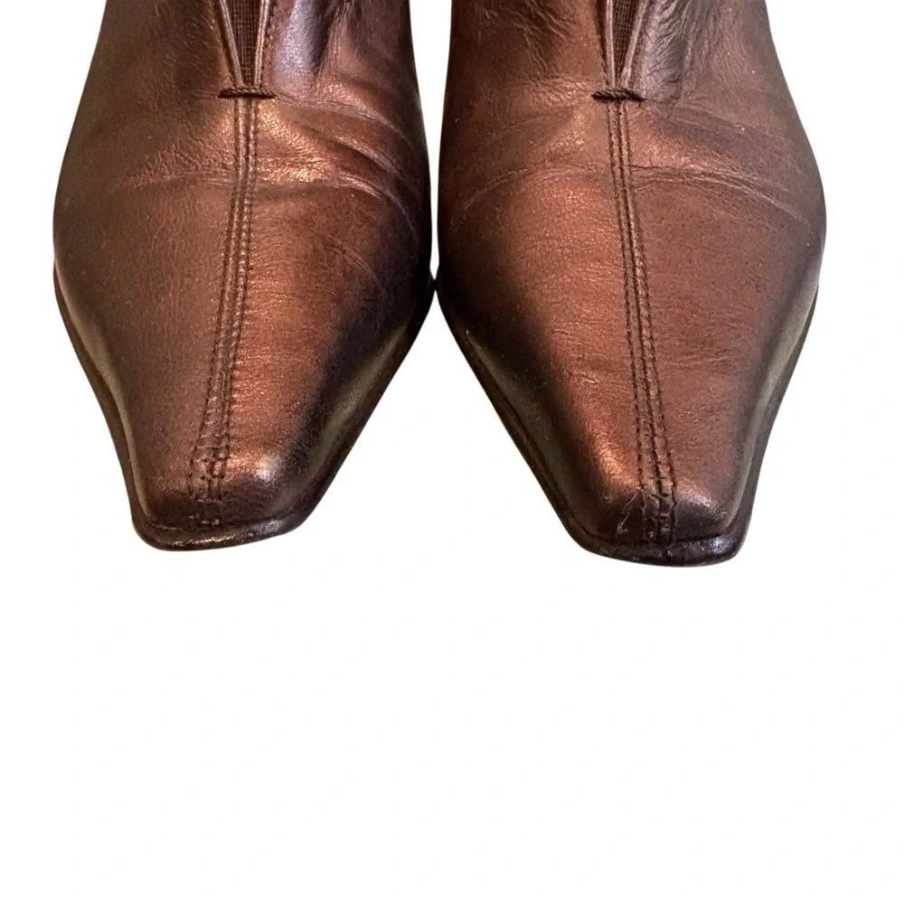 Donald J Pliner Lyndie Leather Ankle Booties in Bronze - Picture 12 of 16